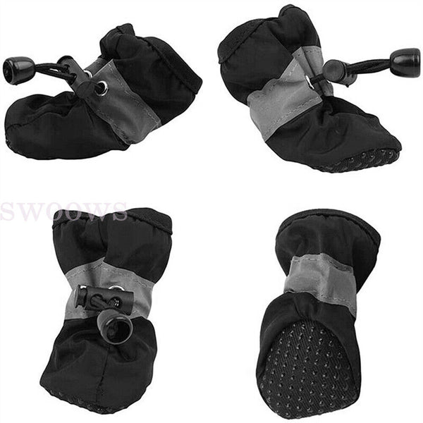 4Pcs/set No Slip Pet Dog Shoes Boots Dog Socks Soft Cotton Padded Waterproof