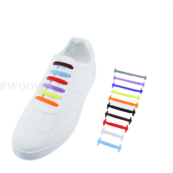 No Tie Elastic Silicone Shoe Laces Shoelaces Sneakers Sports Child/Adult/Unisex