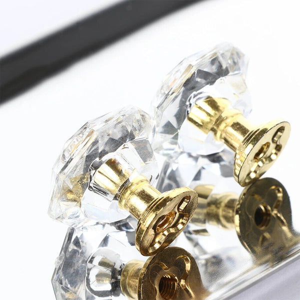 up20x Crystal Diamond Glass Pull Handle Door Knob Drawer Cupboard Cabinet Handle