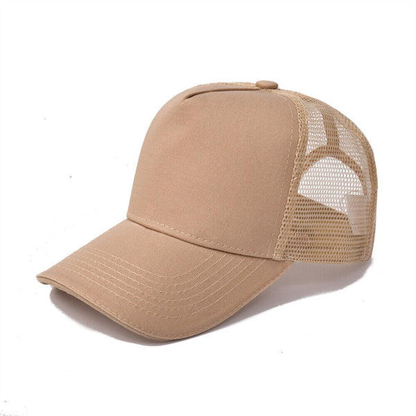 Plain Trucker Cap Hat Unisex Adjustable Mesh Baseball Promotional Various Colors