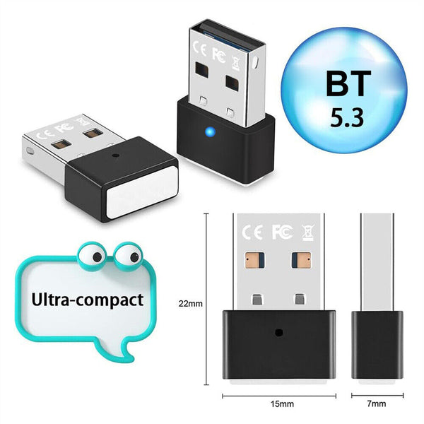 USB Bluetooth 5.3 Adapter Transmitter Receiver Dongle Wireless Adapter Plug&Play