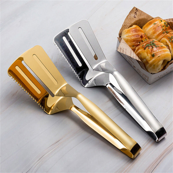 Stainless Steel BBQ Tongs Barbecue Grill Food Clip Ice Tong Meat Salad Clamp