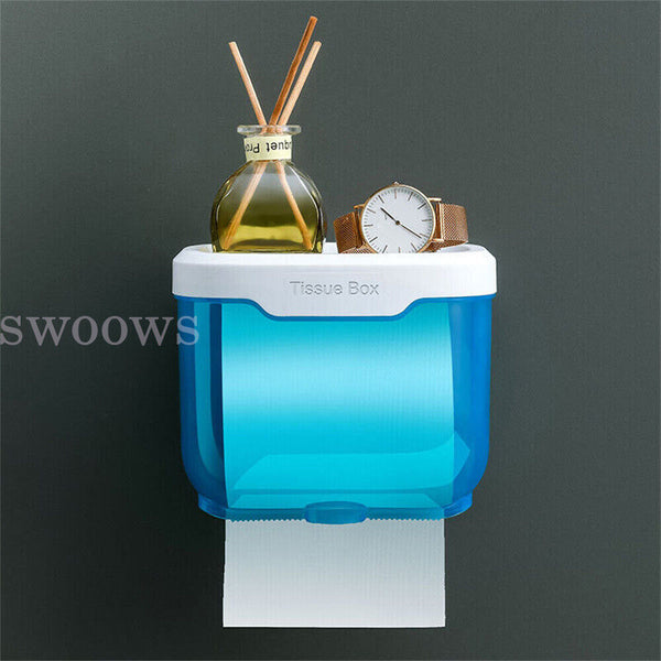 Toilet Paper Holder Waterproof Wall Mount Roll Paper Dispenser Tissue Box Shelf