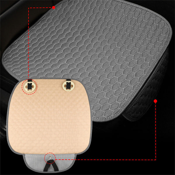 Universal Cotton Linen Car Seat Cushion Front Rear Seat Lined Pad Preotect Cover