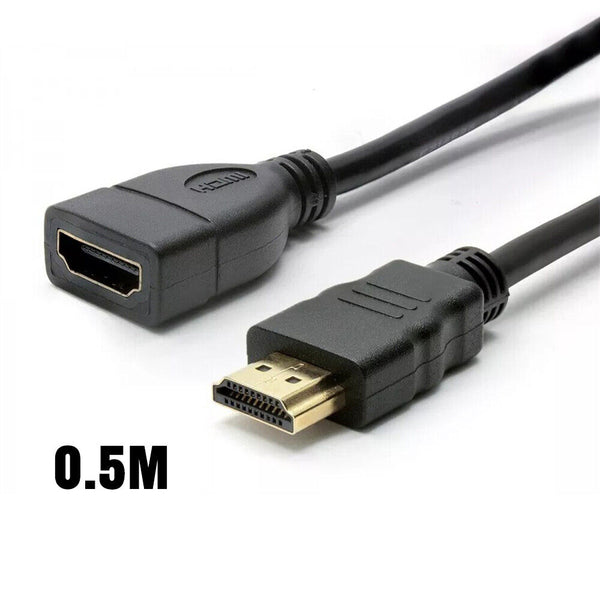 0.5M/1M HDMI Extension Cable Male to Female Lead v2.0 3D 4K For PS4 Xbox HDTV