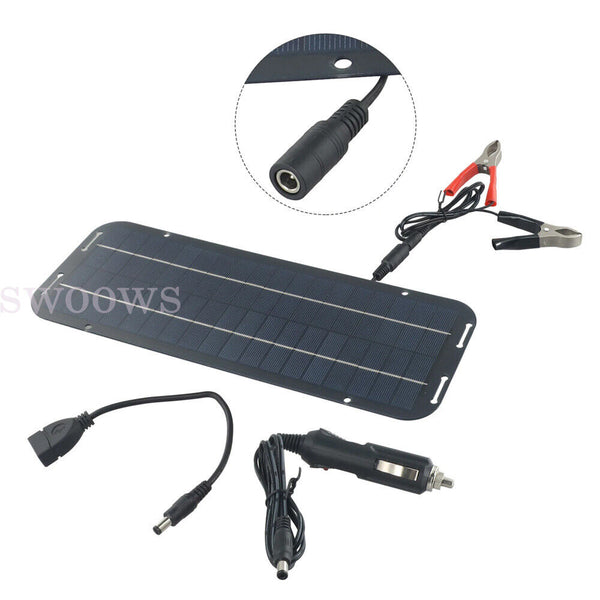 Trickle Charger Solar Panel Kit 12V Battery Charger Maintainer Boat RV Car