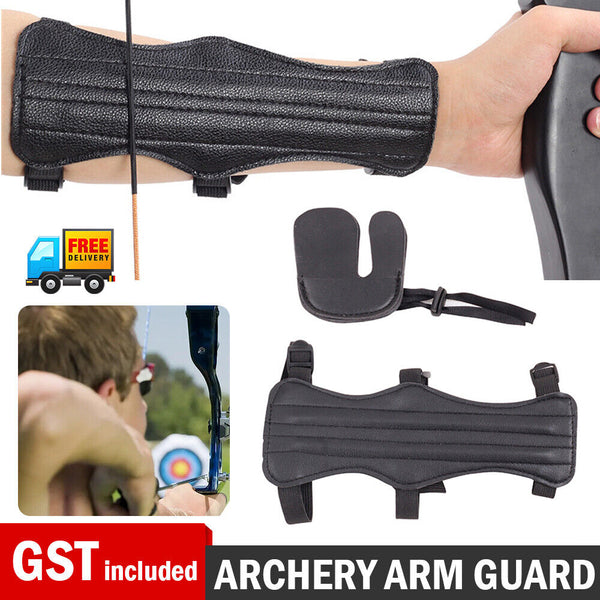 Archery Arm Guard Leather Finger Guard Protective Gear For Hunting Practice AU