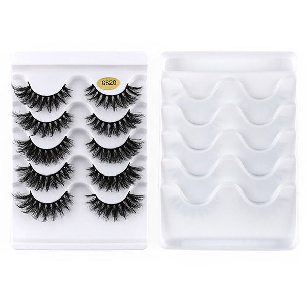 10Pairs False Eyelashes Long Thick Wispy Volume Strip Dramatic Lashes Set MakeUp