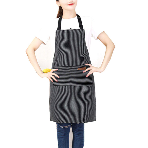 Adjustable Apron Hanging Neck Cooking Kitchen Baking Bar BBQ Chefs 2 Pockets AU