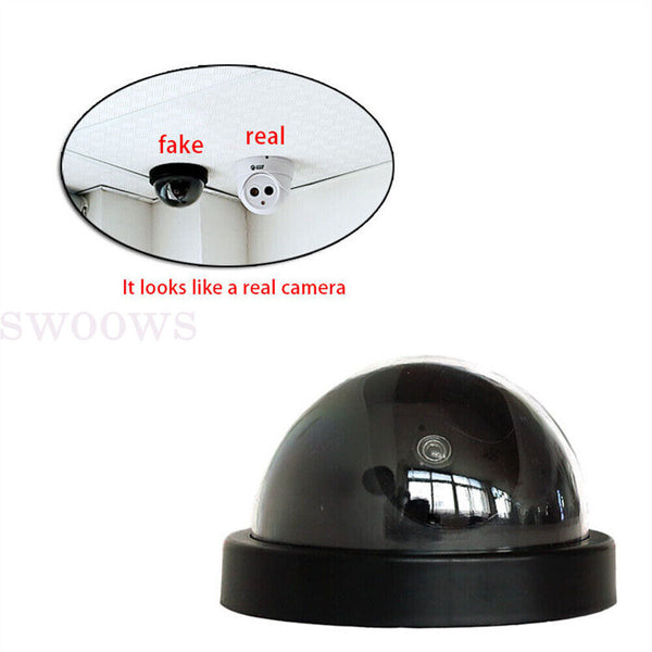 Dome Dummy Home Security Surveillance Camera W/ Simulated IR Flashing Red HOME