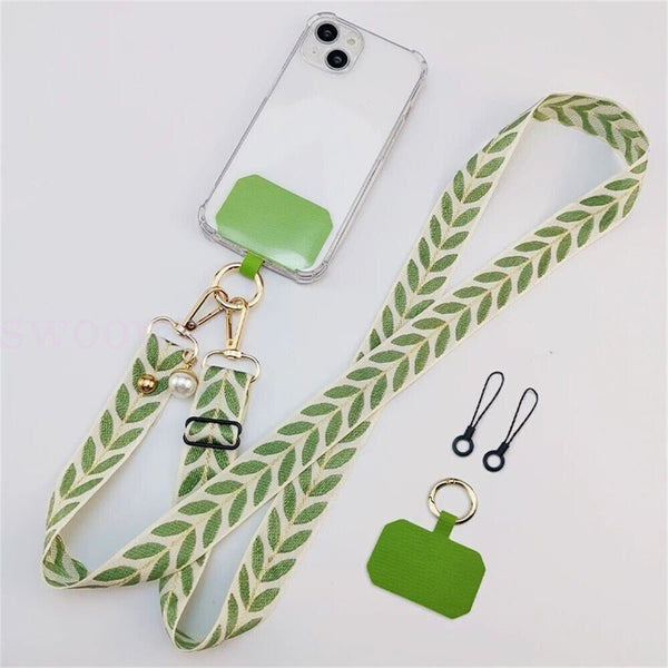 Universal Mobile Phone Lanyard Adjustable Hanging Neck Strap With Patch Fashion