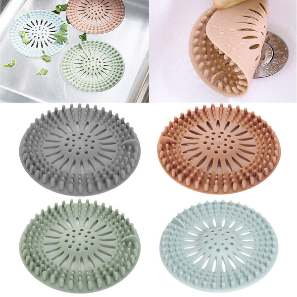 Silicone Drain Cover Sink Catcher Hair Stopper Plug Bathroom Floor Shower Cover