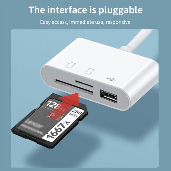 3 In 1 USB 3.1 Type-c Card Reader To SD/TF/USB Hub Adapter Micro SD Card PC