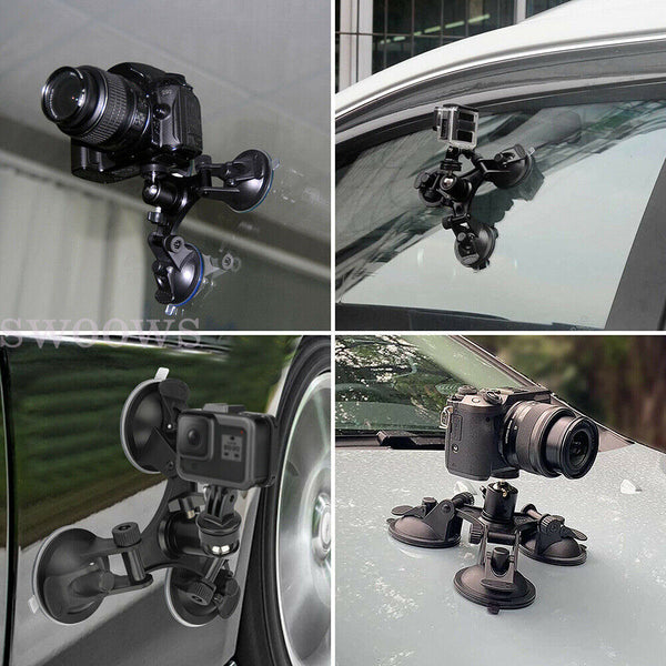 Triple Suction Cup Car Mount Holder Suit For GoPro Hero 8/7/6/5/4 Action Camera