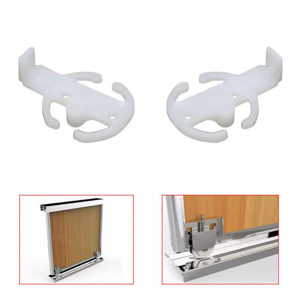 UP 10SET High Quality White Plastic  Wardrobe Sliding Door Top Guide RH LH Set