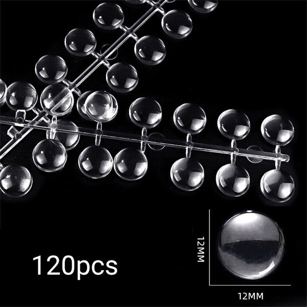 120pcs Nail Art Polish Palette Dot Flat Nail Color Card Display Tool Transparent