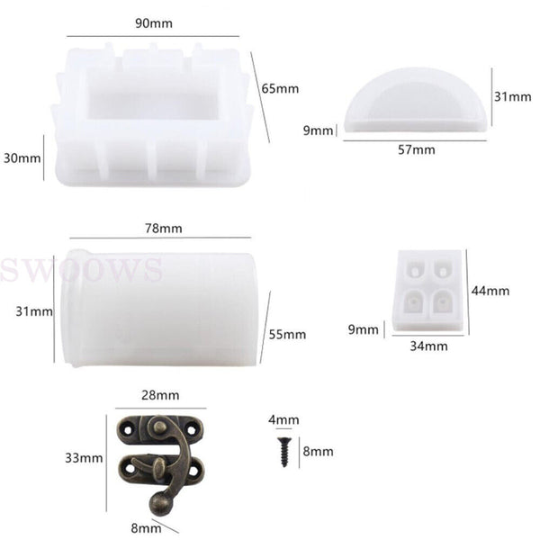 DIY Jewelry Storage Box Epoxy Resin Mold Dice Storage Box Silicone Mold