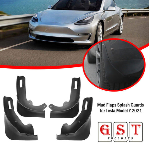 4x Splash Guard Mud Flaps Mudflaps No Drilling Required for Tesla Model Y 2021 A