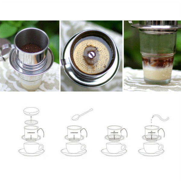 Vietnamese Coffee Filter 304 Stainless Steel Coffee Pot Coffee Strainer Infuser