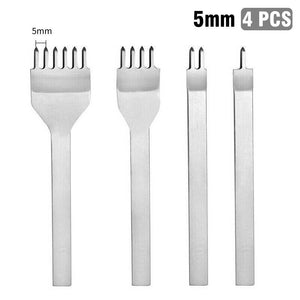 4Pcs/Set Craft Tool 1/2/4/6Prong Punches Stitching Chisel Hole Leather Punch