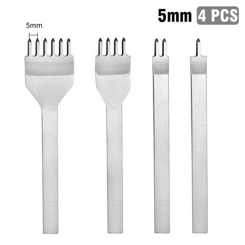 4Pcs/Set Craft Tool 1/2/4/6Prong Punches Stitching Chisel Hole Leather Punch