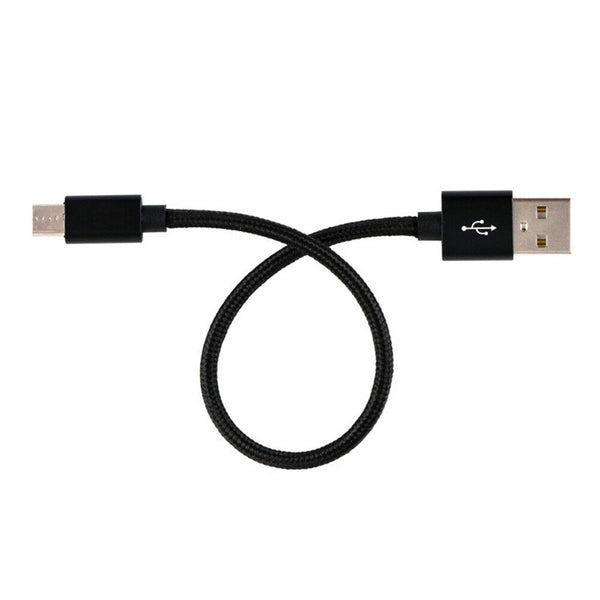 1/2x 20CM Short Braided Micro USB Cable Fast Sync Charging Data Transfer Cable