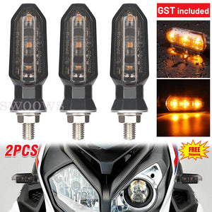 Motorcycle Indicators Bike LED Blinkers Turn Signal Light Amber Universal