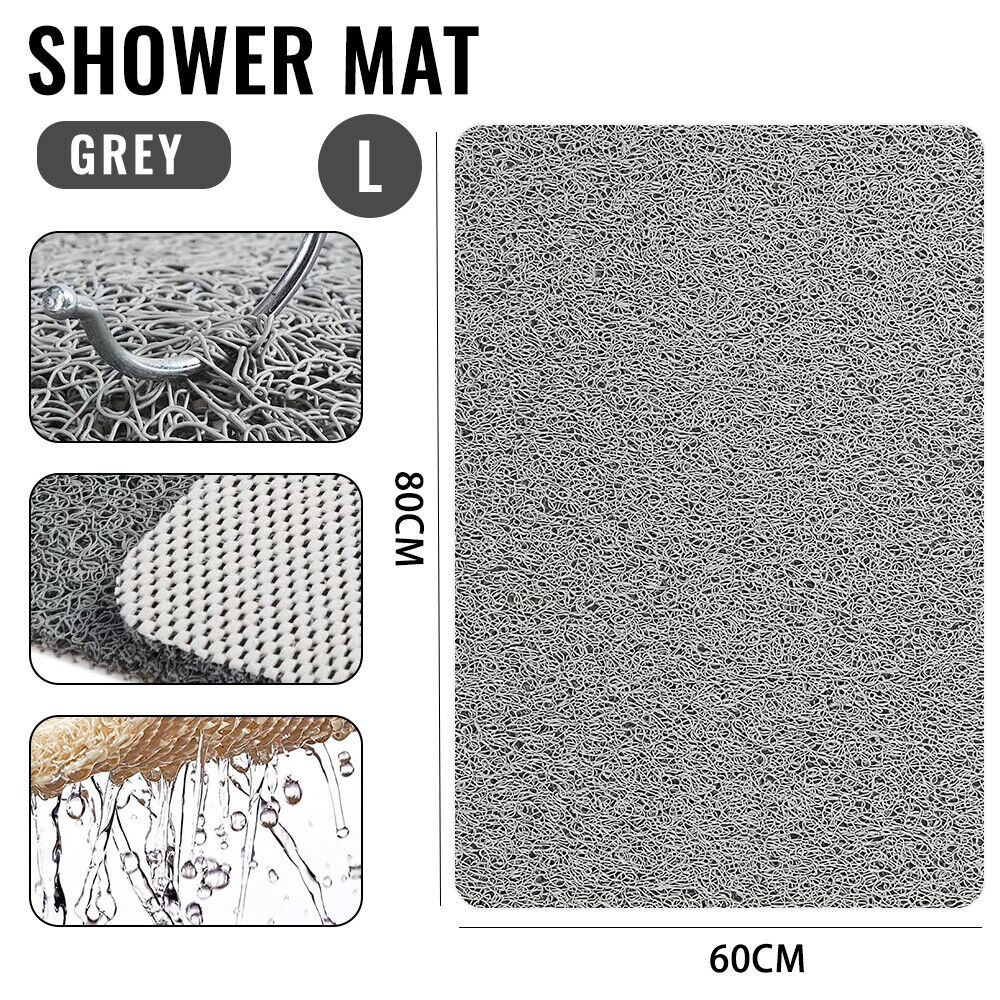 AU Shower Rug Anti Slip Loofah Bathroom Bath Mat Carpet Water Drains Shower Bath