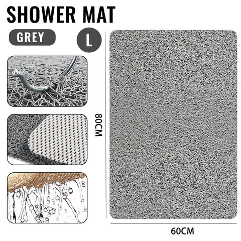 AU Shower Rug Anti Slip Loofah Bathroom Bath Mat Carpet Water Drains Shower Bath