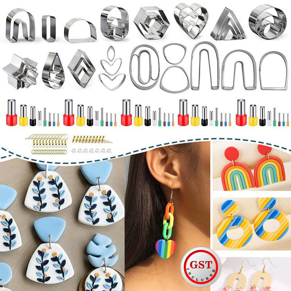 126PCS Polymer Clay Cutters Set for Earring Making DIY Craft Fashion Girls Gifts