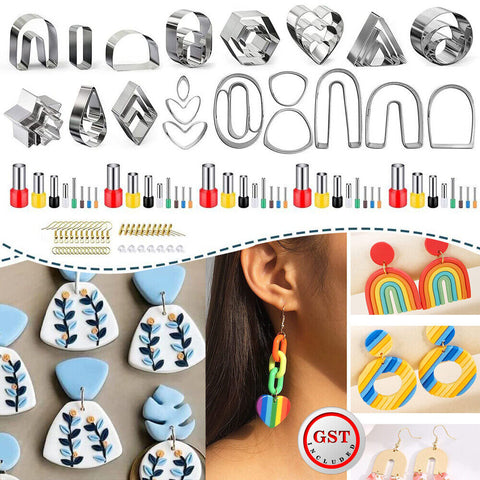 126PCS Polymer Clay Cutters Set for Earring Making DIY Craft Fashion Girls Gifts