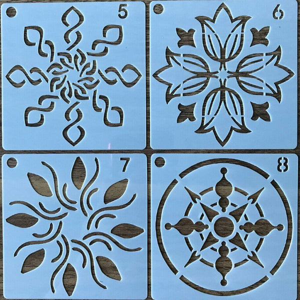 16/56x Mandala Painting Stencils Drawing Dot Templates For Floor Wall Decors