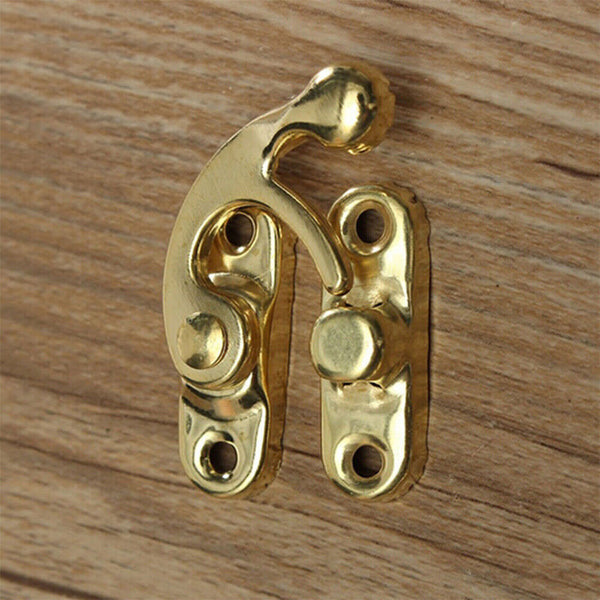 5/10pcs Antique Metal Catch Curved Buckle Horn Lock Clasp Hook Jewelry Box Pad