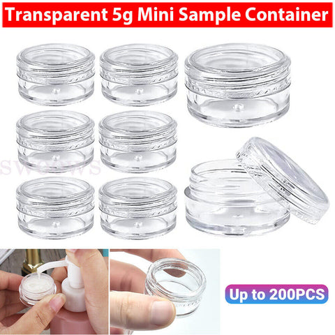 100/200 Mini Sample Bottle Cosmetic Makeup Jar Pot Face Cream Lip Balm Container