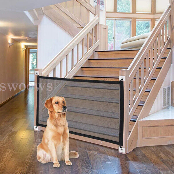 Dog Pet Mesh Magic Gate Pets Barrier Baby Kid Safety Door Fence In/Ourdoor Guard