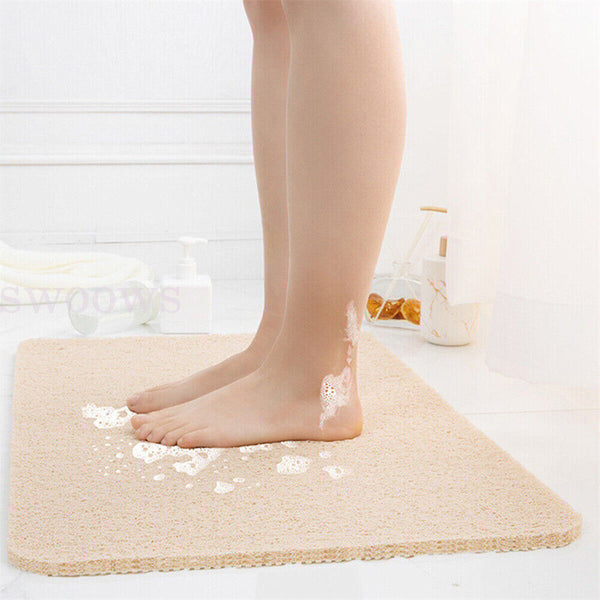 Shower Rug Anti-Slip Loofah Bathroom Bath Mat Carpet Water Drains Shower Bath