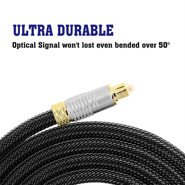 Ultra Premium Toslink Optical Fibre Cable Gold Plated Digital Audio Lead Cord