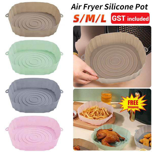 S/M/L Silicone Pot Basket Liner Non-Stick Reusable Baking Tray For Air Fryer