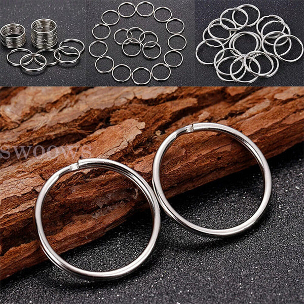 Up 200 Stainless Steel Key Holder Split Scuba Rings Keyring Keychain Keyfob 25mm