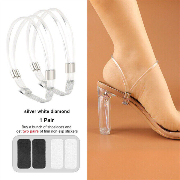 1/2pairs Elastic High Heels Shoe Strap Rhinestone High Heel Anti Loose Straps