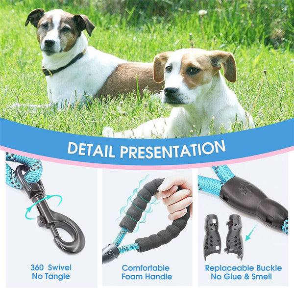 Nylon Training Dog Leash Heavy Duty Pet Products Strong Rope Recall Lead Leashes