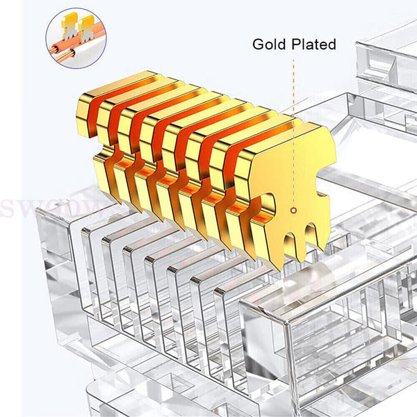 Cat6 RJ45 No Pass Through Ends Connector Modular Plug Network Ethernet Cable 50x