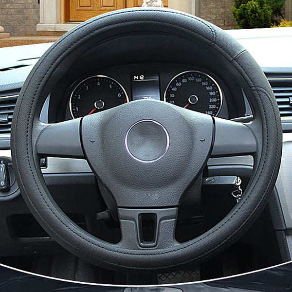 Car Steering Wheel Cover PU Leather auto car steering wheel cover black cover