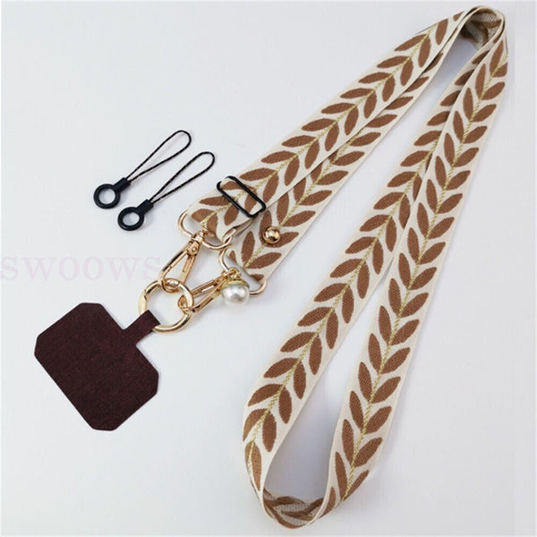 Universal Mobile Phone Lanyard Adjustable Hanging Neck Strap With Patch Fashion