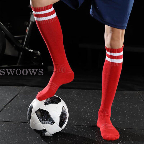 Up 3 Pair Kids Adult High Knee Football Sport Socks Footy Soccer Baseball Hockey