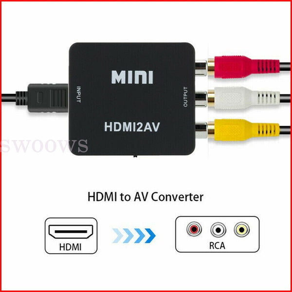 HDMI to AV Converter 1080P HDMI to RCA Adapter HDMI2AV HD Video for PS2 Xbox TV