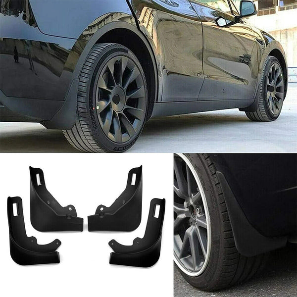 4x Splash Guard Mud Flaps Mudflaps No Drilling Required for Tesla Model Y 2021 A