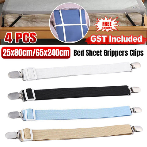 4Pcs  Bed Sheet Mattress Holder Fastener Grippers Clips Suspender Straps