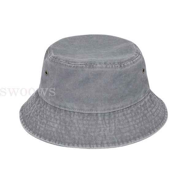 Unisex Oversize Big Head Bucket Hat Washed Distressed Cotton Anti UV Sun Hat