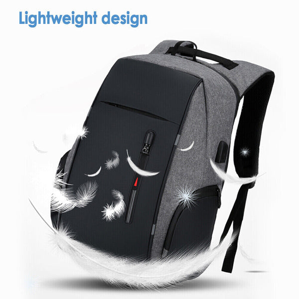 Backpack USB Charging Waterproof Laptop Travel Shoulder School Bag Anti-theft AU